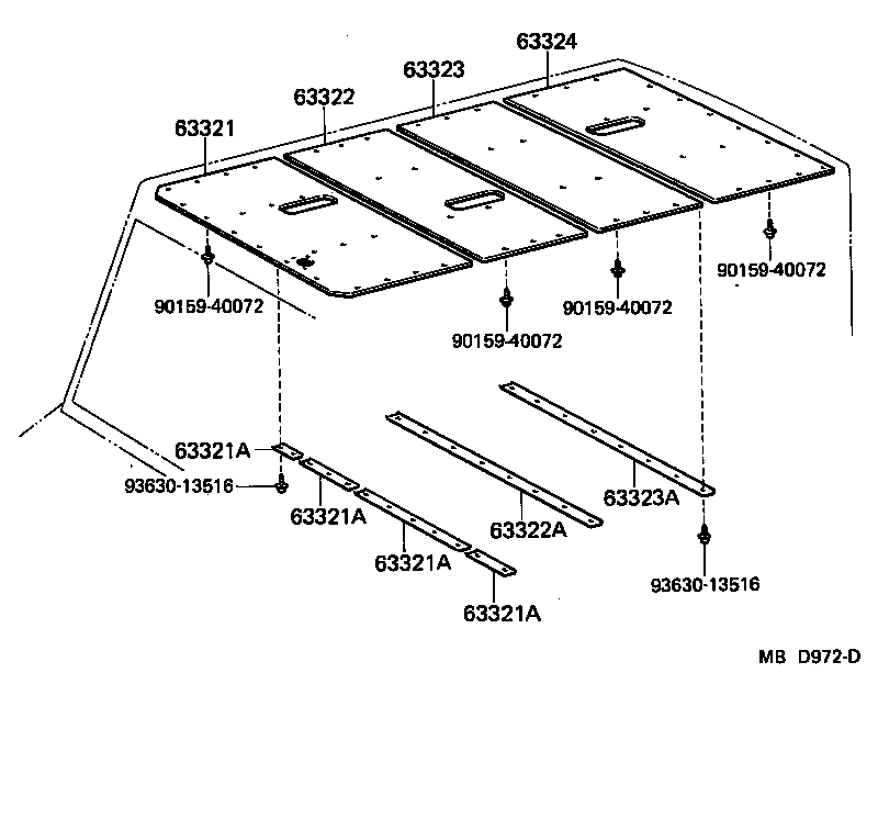 63314-90D02 BOARD, ROOF, NO.4 product image