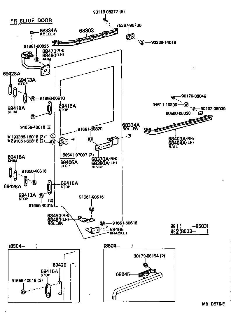 68310-90D00 ROLLER ASSY, SLIDE DOOR, UPPER product image