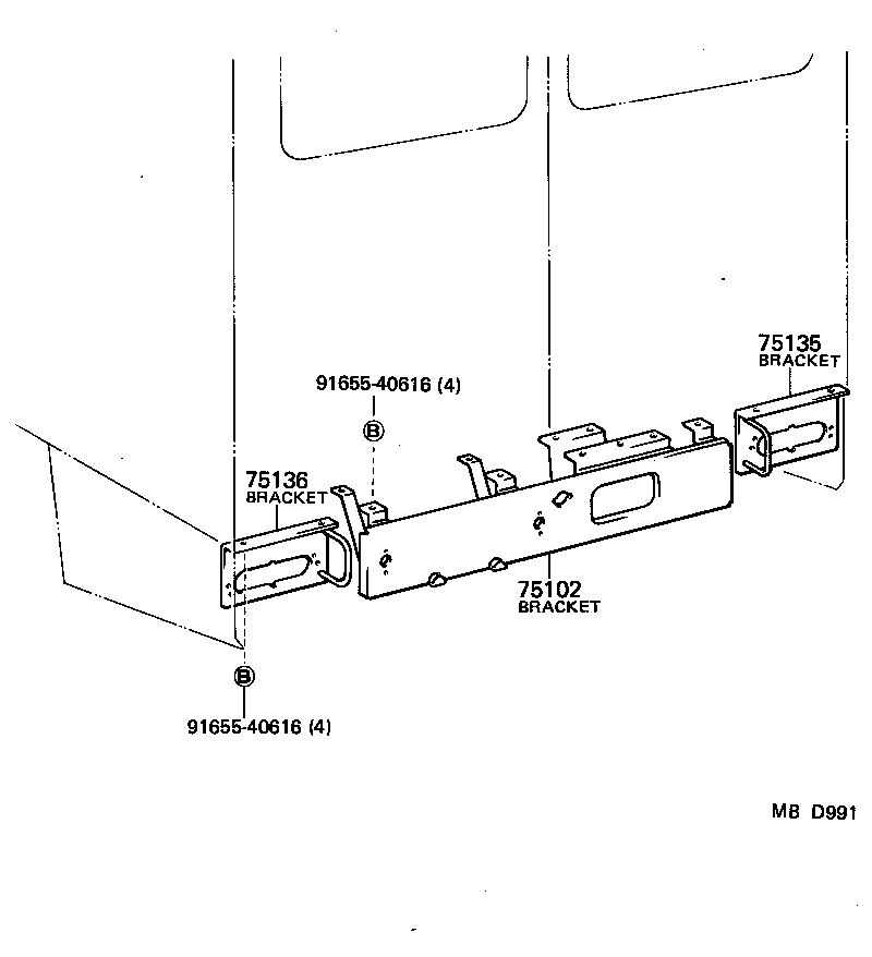 75102-90D02 BRACKET SUB-ASSY, REAR LICENSE PLATE product image