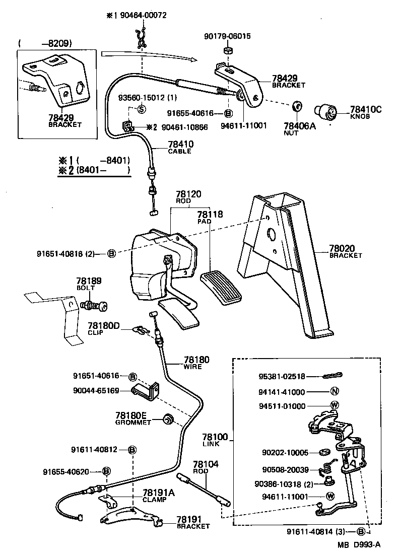 78114-90D01 BRACKET ASSY, ACCELERATOR CONTROL product image