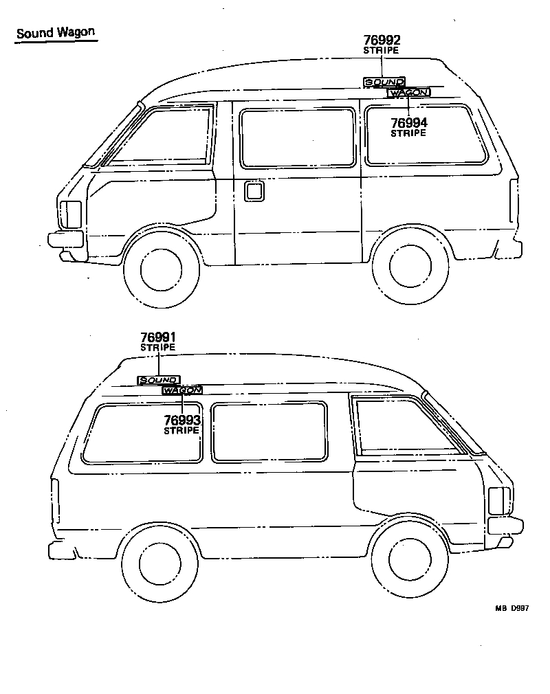 75984-95702 STRIPE, SIDE, LH NO.2(FOR LOWER) product image