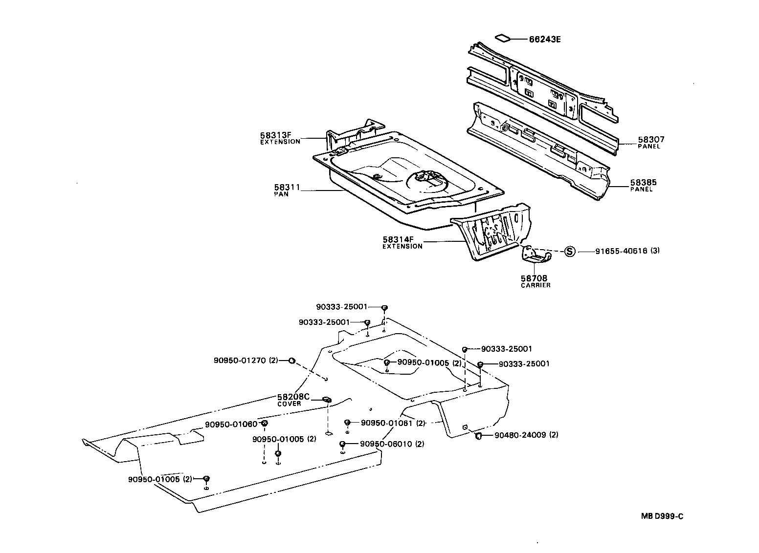 58307-91D01 PANEL SUB-ASSY, BODY LOWER BACK product image