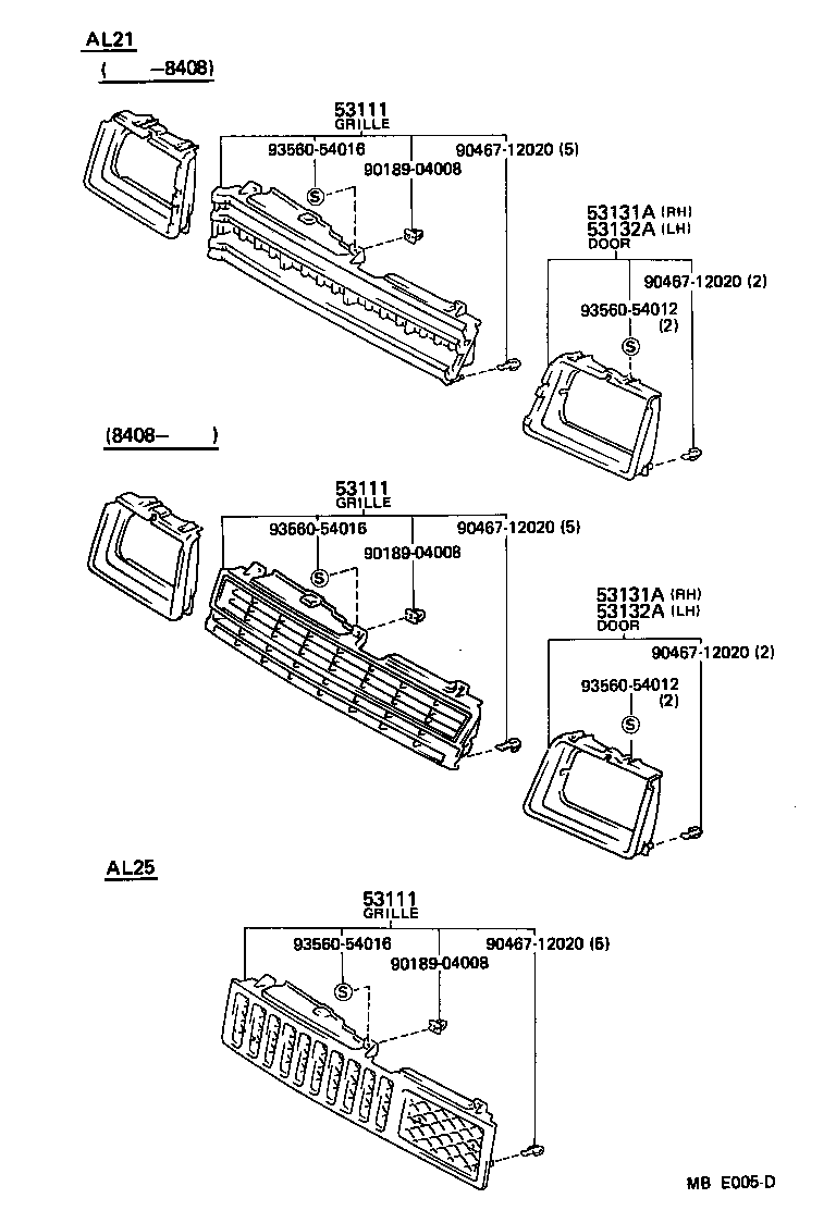 Toyota 53111-16150 GRILLE, RADIATOR