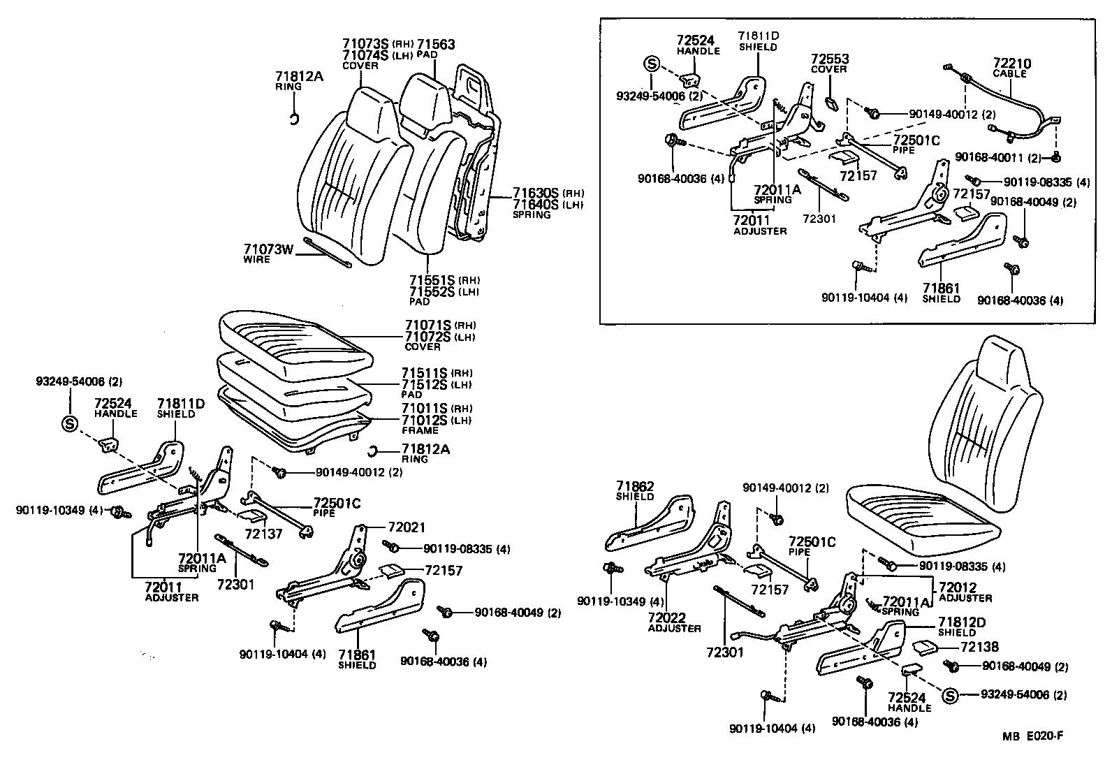 Toyota 71073-16360-06 COVER, FRONT SEAT BACK, RH(FOR SEPARATE TYPE)
