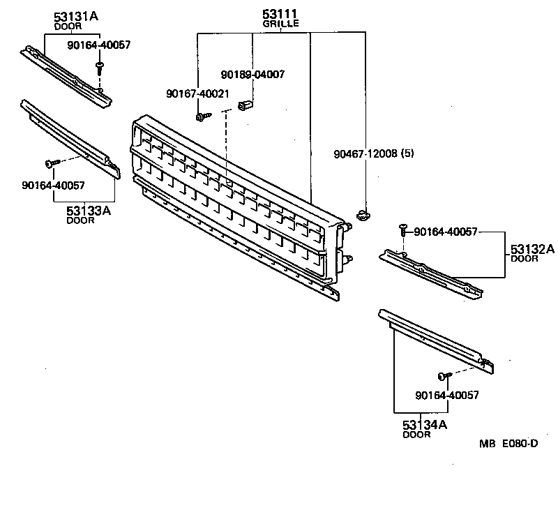 53100-22130 GRILLE, RADIATOR product image