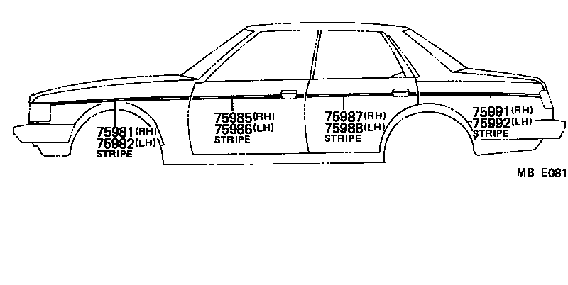 75991-22030 STRIPE, QUARTER, RH NO.1 product image