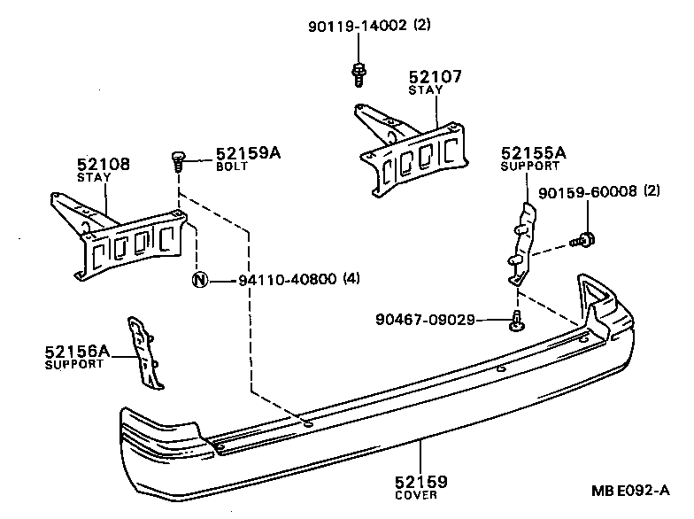 52159-16150-07 COVER, REAR BUMPER product image