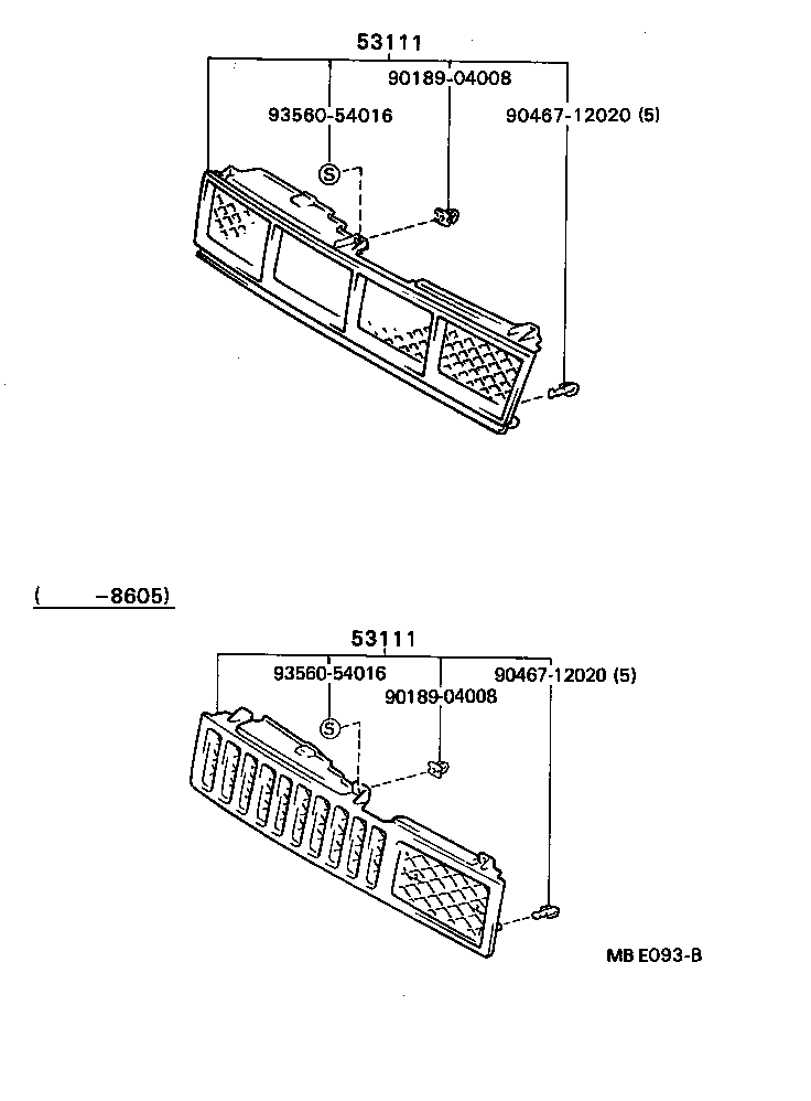 53111-16210 GRILLE, RADIATOR product image
