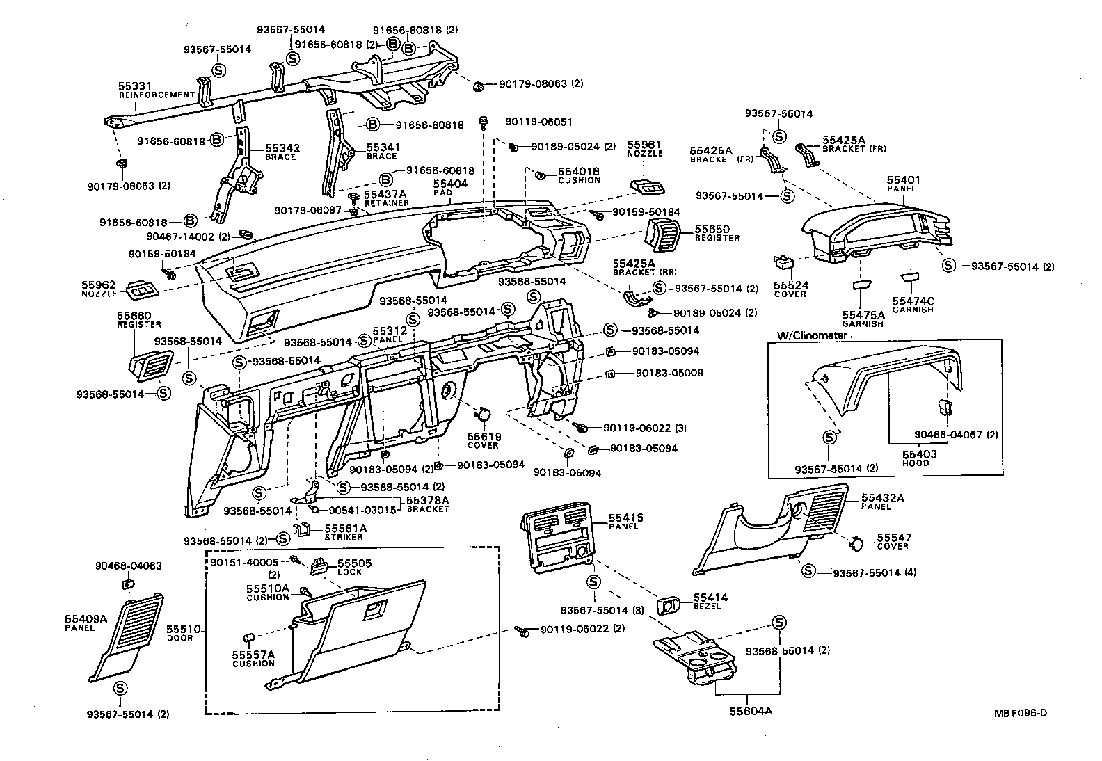 55432-16100-01 PANEL, INSTRUMENT PANEL FINISH, LOWER RH product image