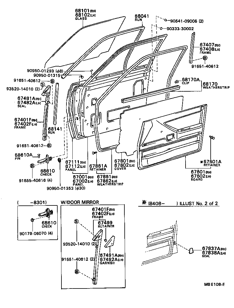 68111-16150 GLASS SUB-ASSY, FRONT DOOR, RH product image