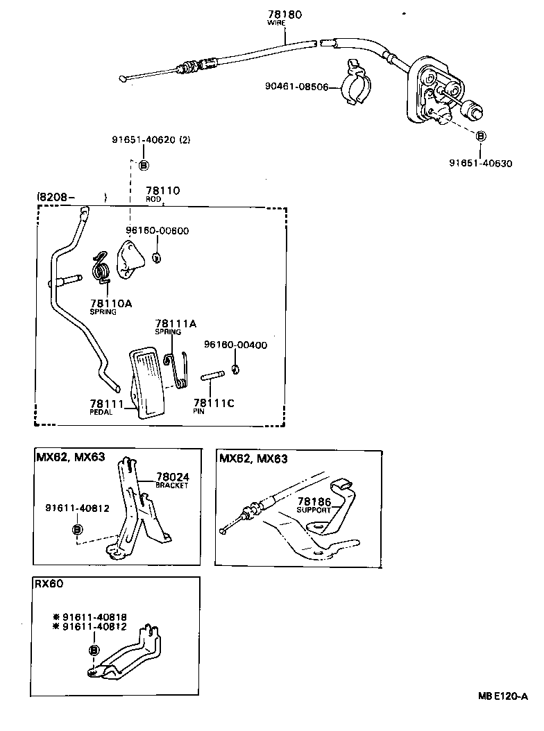90508-20027 SPRING (FOR ACCELERATOR PEDAL ROD) product image