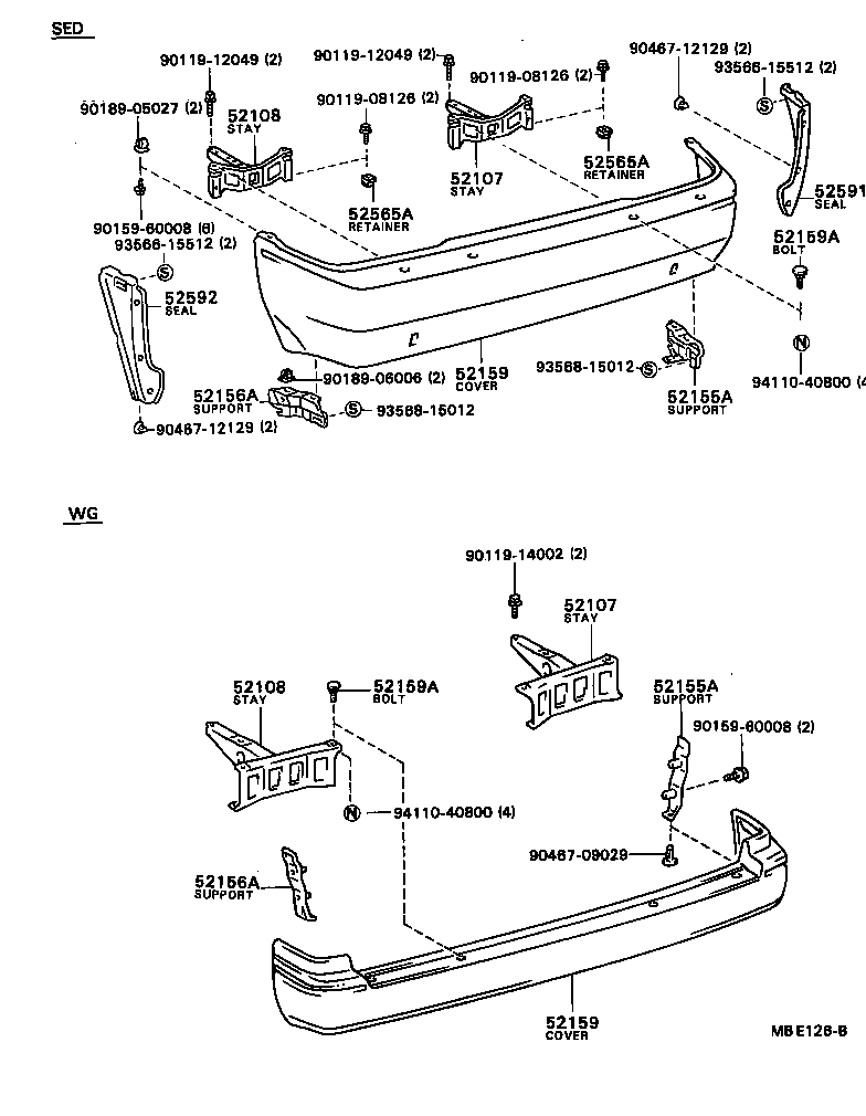52016-16050 STAY SUB-ASSY, REAR BUMPER, LH product image