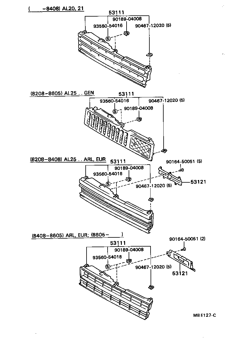 53111-16080 GRILLE, RADIATOR product image