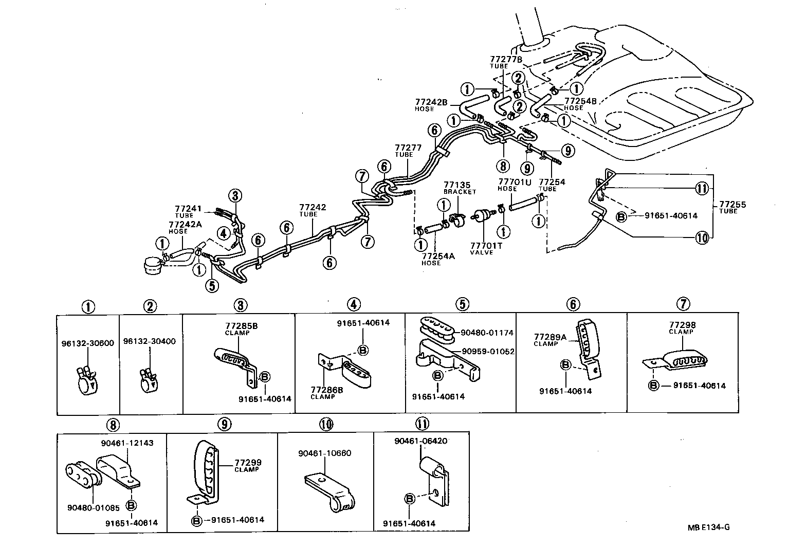 77011-16030 PIPE SUB-ASSY, FUEL TANK FILLER, LOWER product image