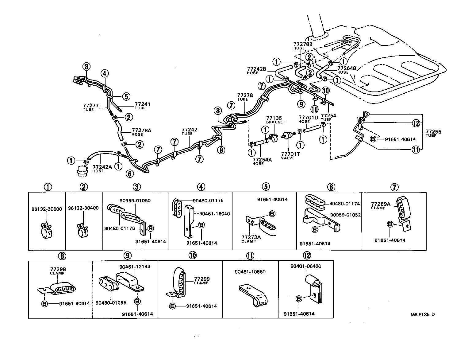 77011-16030 PIPE SUB-ASSY, FUEL TANK FILLER, LOWER product image