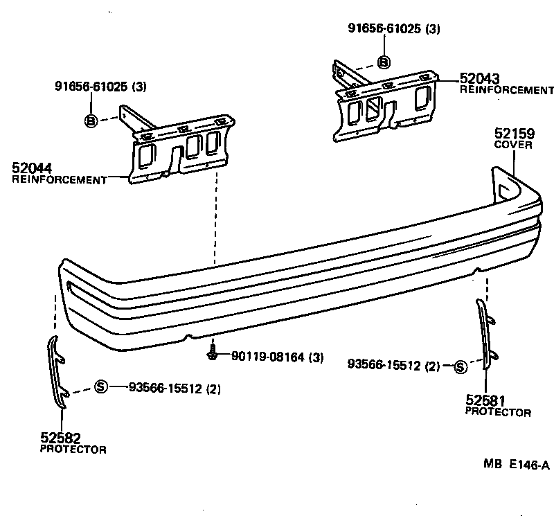 52015-10021 STAY SUB-ASSY, REAR BUMPER, RH product image