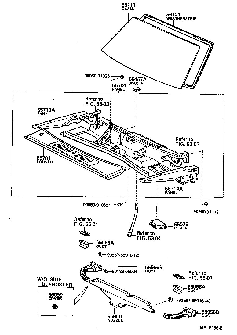 56121-10110 WEATHERSTRIP, WINDSHIELD product image