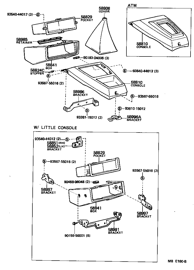 58997-10040 BRACKET, CONSOLE BOX MOUNTING, NO.3 product image