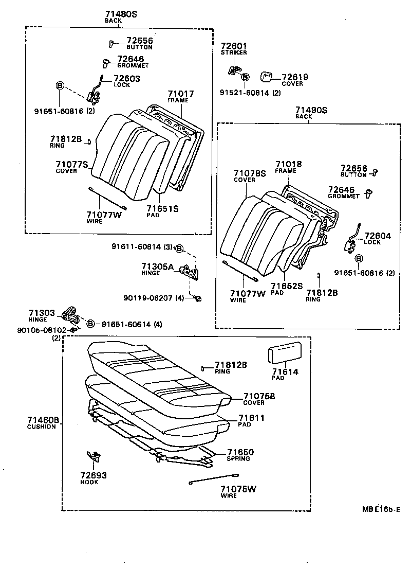 71017-16080 FRAME SUB-ASSY, REAR SEAT BACK product image