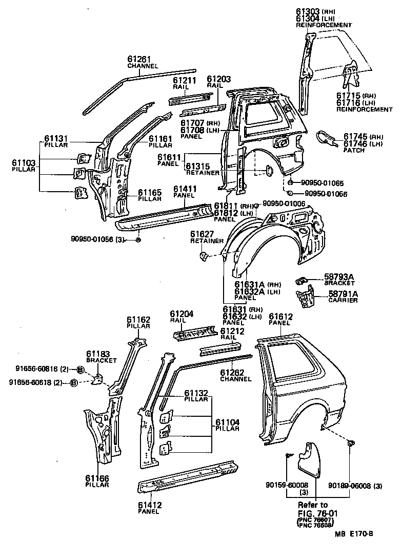 61601-10410 PANEL, QUARTER, RH product image