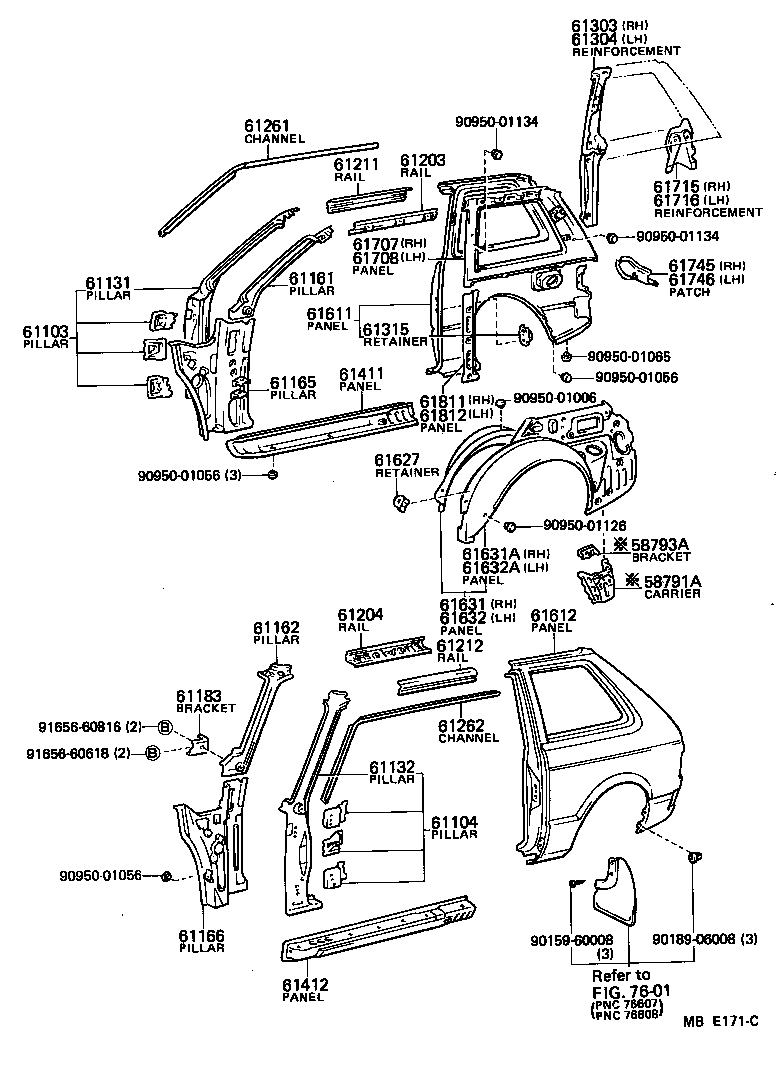 61601-10071 PANEL, QUARTER, RH product image