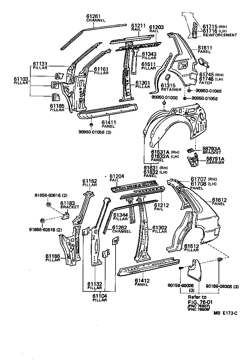 61601-10410 PANEL, QUARTER, RH product image