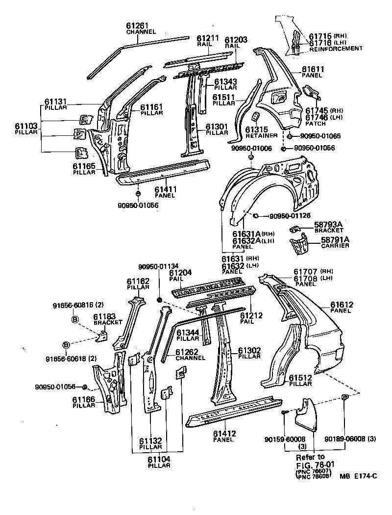 61601-10071 PANEL, QUARTER, RH product image