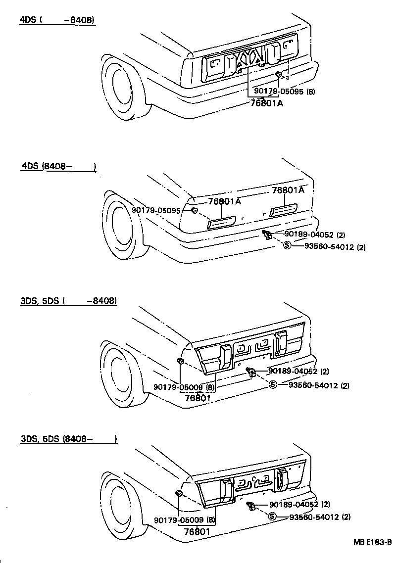 76802-16020 GARNISH SUB-ASSY, LUGGAGE COMPARTMENT DOOR, OUTSIDE product image