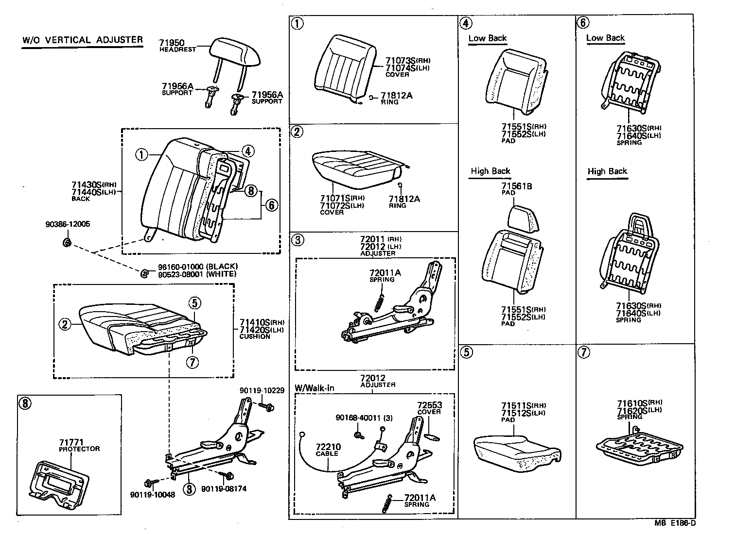 71073-10243 COVER, FRONT SEAT BACK, RH(FOR SEPARATE TYPE) product image