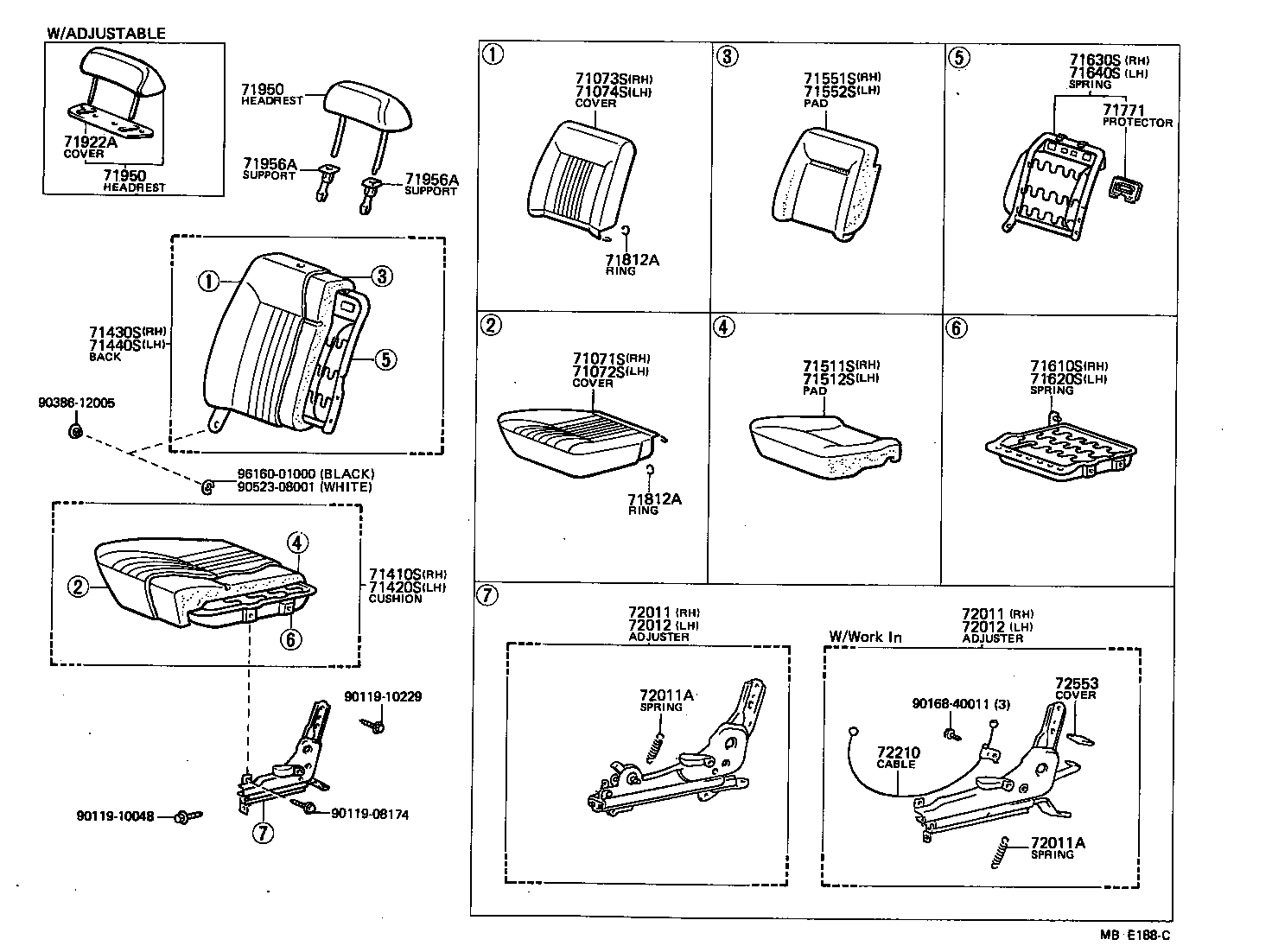 71630-10180 SPRING ASSY, FRONT SEAT BACK, RH(FOR SEPARATE TYPE) product image