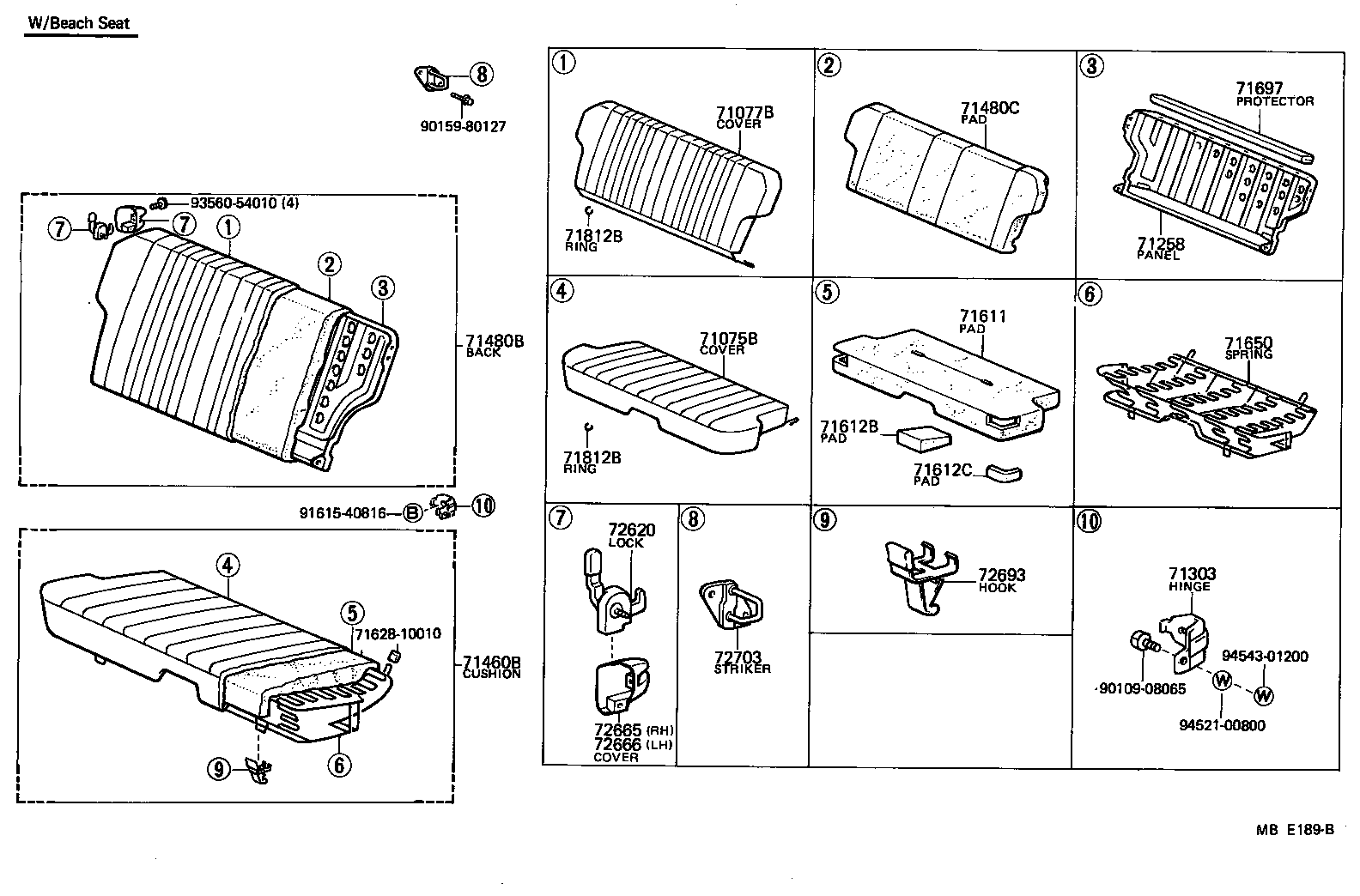 71697-10030 PROTECTOR, REAR SEAT BACK EDGE product image