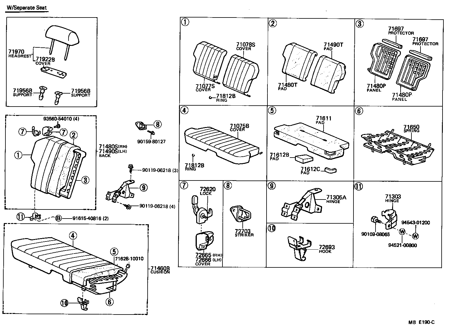 71697-10030 PROTECTOR, REAR SEAT BACK EDGE product image
