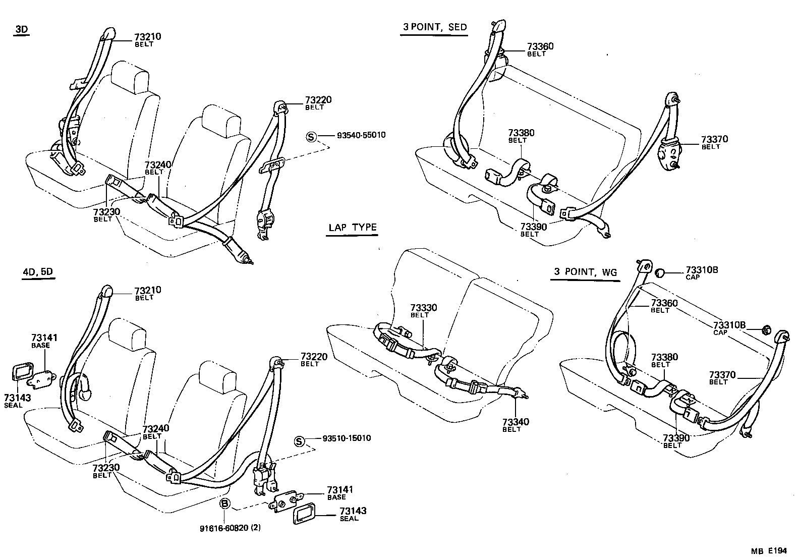 73230-10132-36 BELT ASSY, FRONT SEAT INNER, RH product image