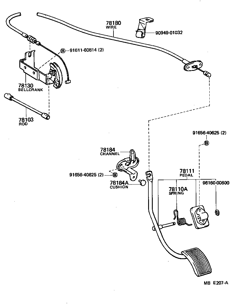 78010-10080 PEDAL, ACCELERATOR product image