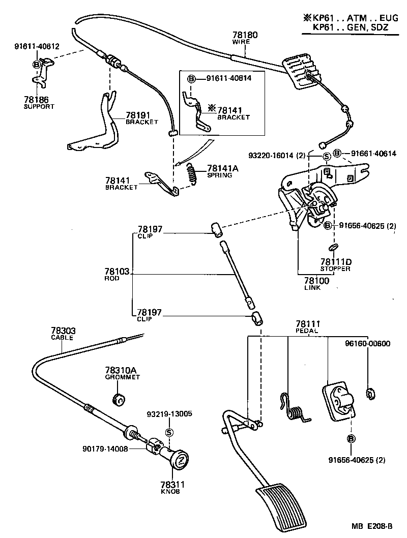 78010-10030 PEDAL, ACCELERATOR product image
