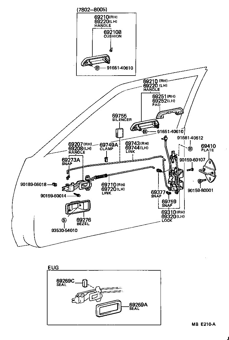 69749-12010 CLAMP, FRONT DOOR LOCK LINK, NO.1 product image