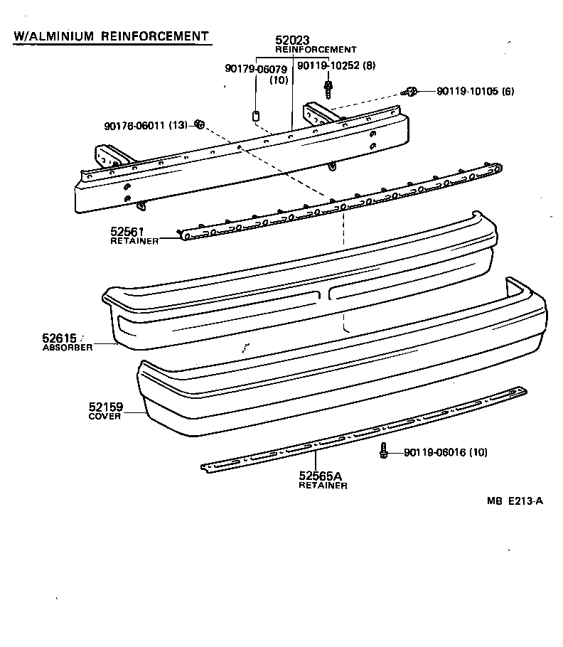 52159-10030 COVER, REAR BUMPER product image