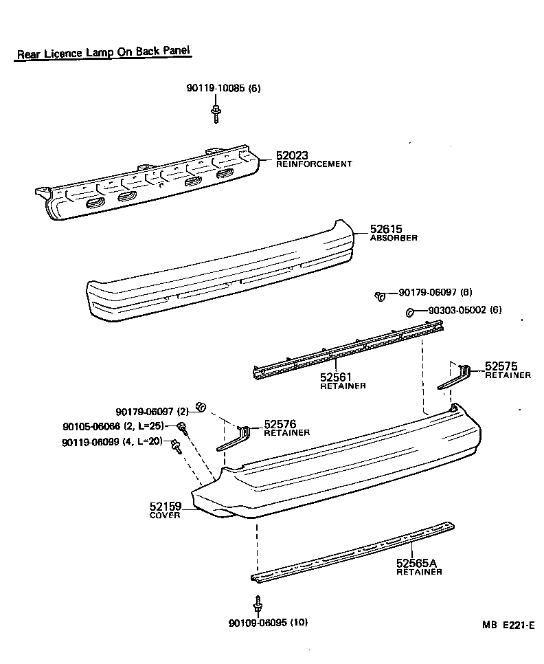 52159-14901 COVER, REAR BUMPER product image