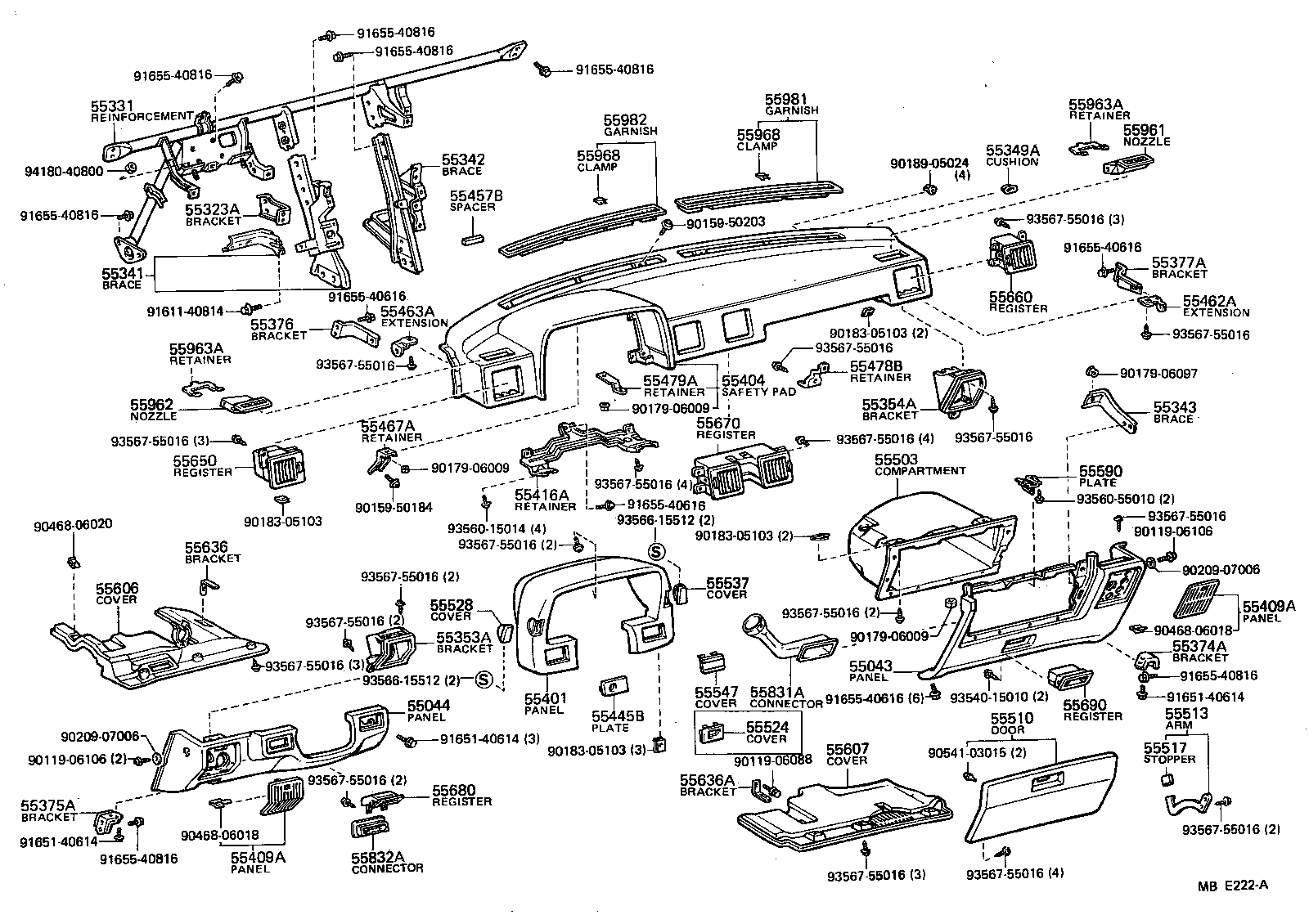 55832-14010 CONNECTOR, INSTRUMENT PANEL REGISTER, NO.2 product image