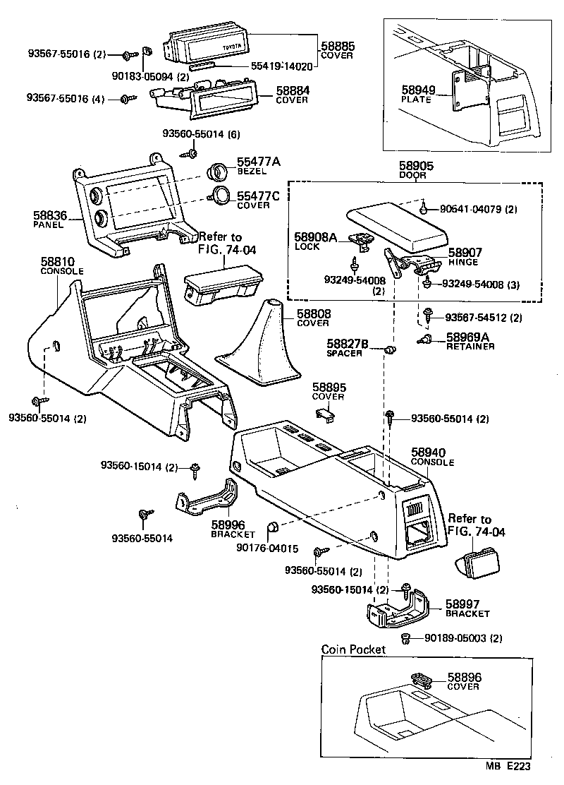 58804-14031 PANEL, CONSOLE, UPPER FRONT product image