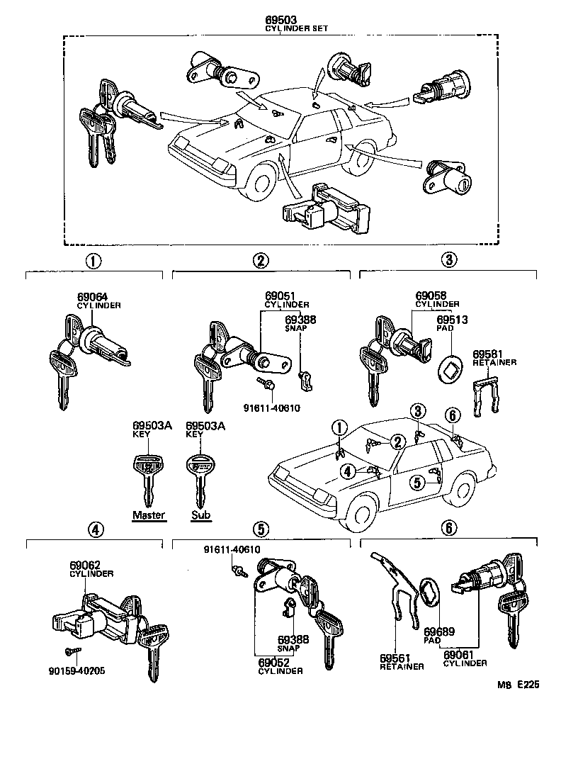 69005-14360 CYLINDER SET, LOCK product image