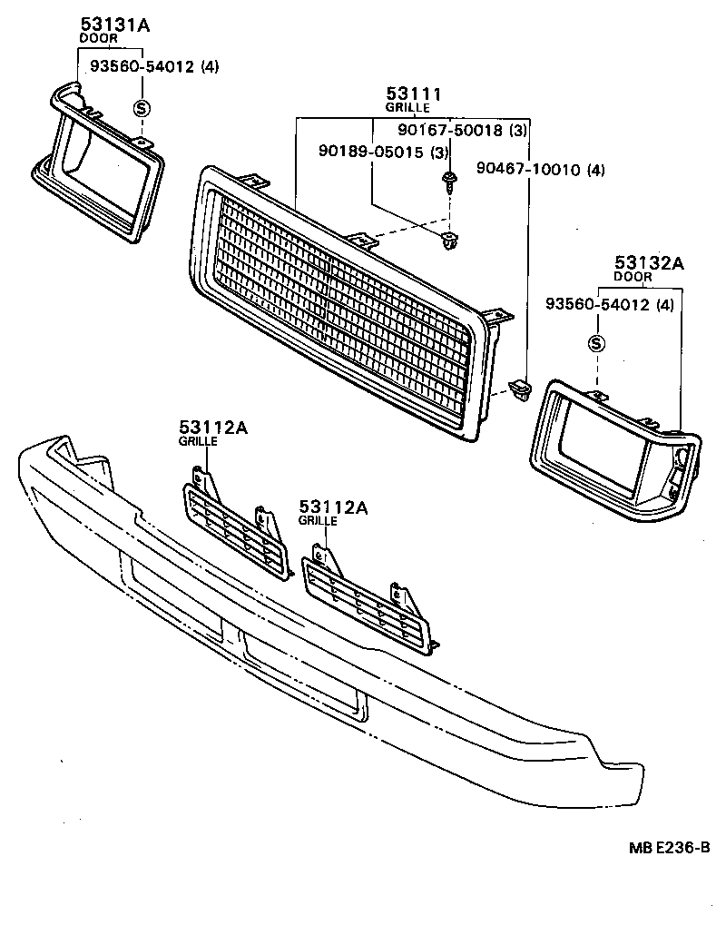 53100-49015 GRILLE, RADIATOR product image