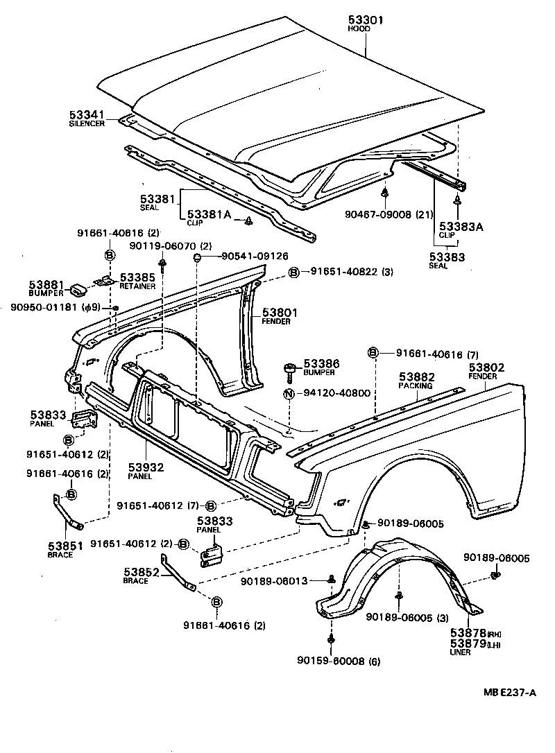 53316-91401 SILENCER, HOOD, NO.1 product image