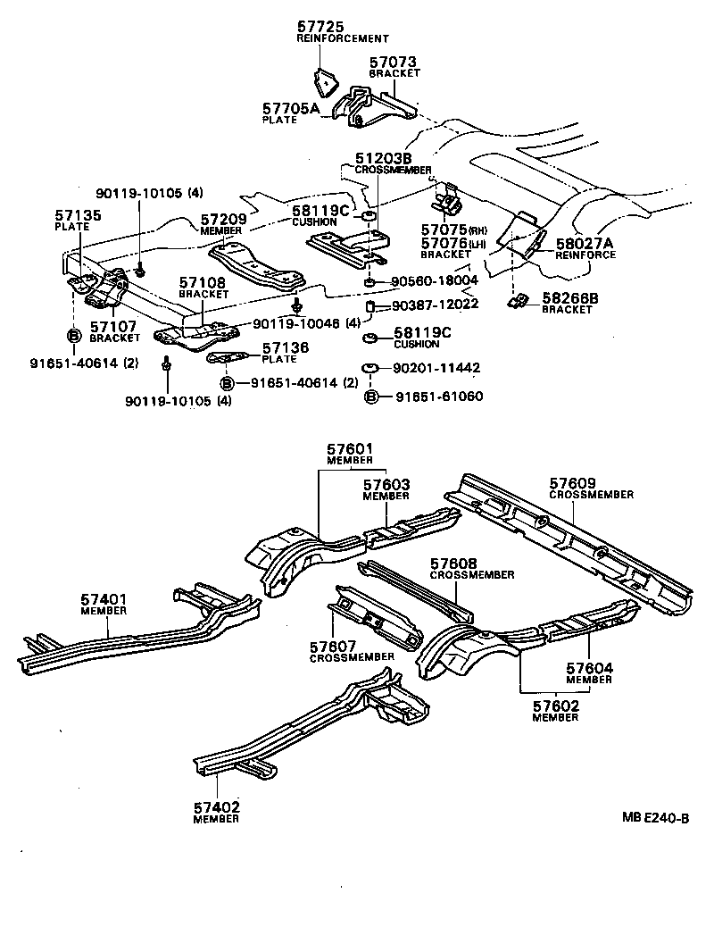 57073-91401 BRACKET SUB-ASSY, LATERAL ROD product image