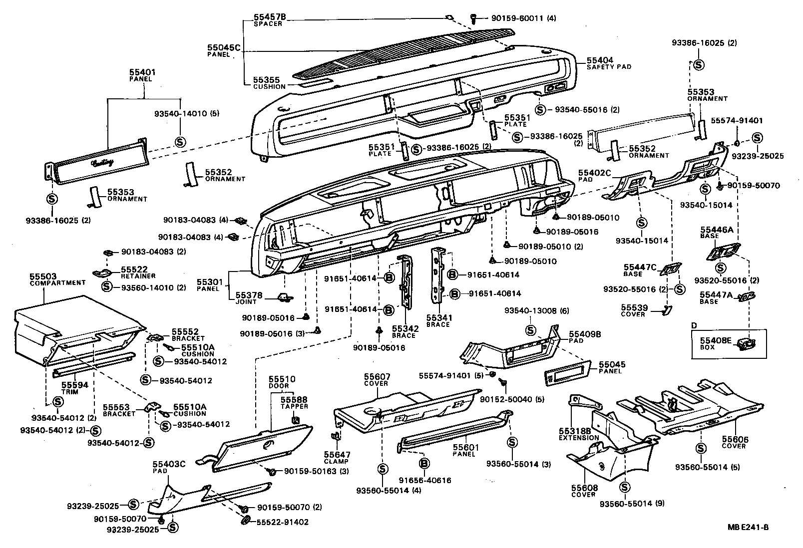 55355-40010 CUSHION, INSTRUMENT PANEL, NO.1 product image