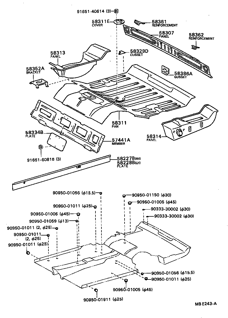 57441-91401 MEMBER, REAR FLOOR CENTER, NO.1 product image