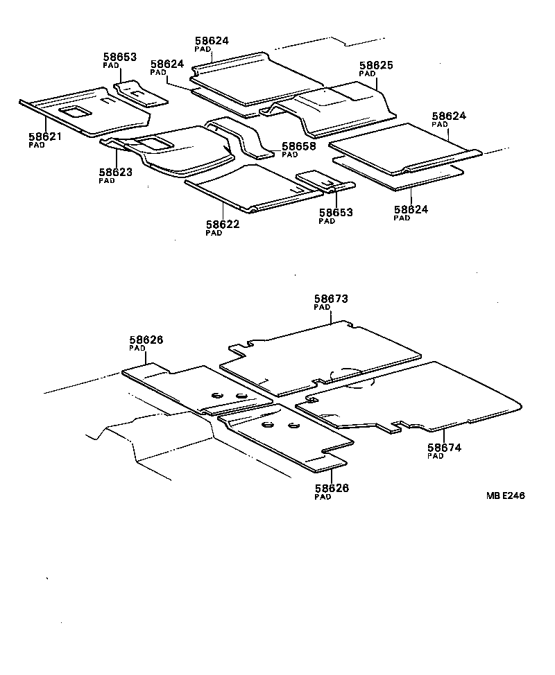 58627-91402 PAD, FLOOR SILENCER, REAR product image