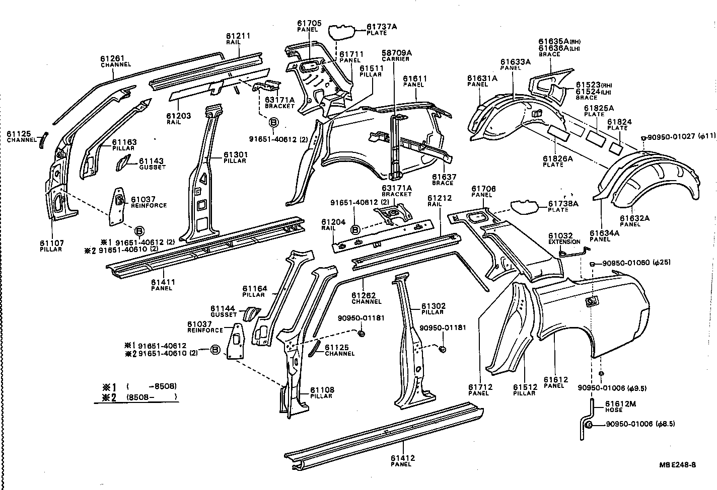 61027-91401 PILLAR SUB-ASSY, FRONT BODY OUTER, RH product image