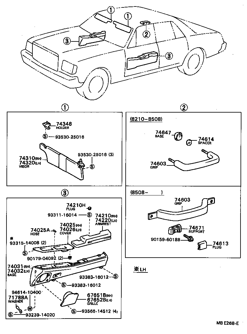 74202-91407 COVER SUB-ASSY, FRONT DOOR ARMREST UPPER, LH product image
