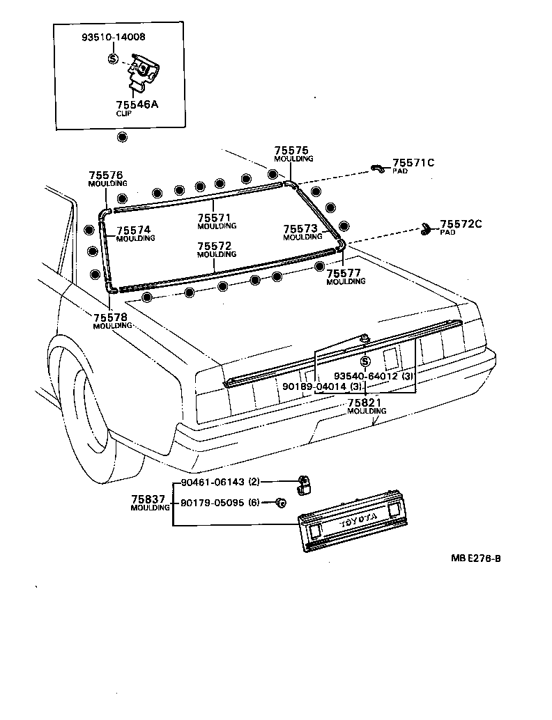 75801-49015 MOULDING, LUGGAGE COMPARTMENT DOOR BACK product image
